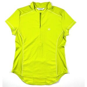 Pearl Izumi Medium Womens Hi-Vis Green Yellow Cycling Jersey Half Zip EUC